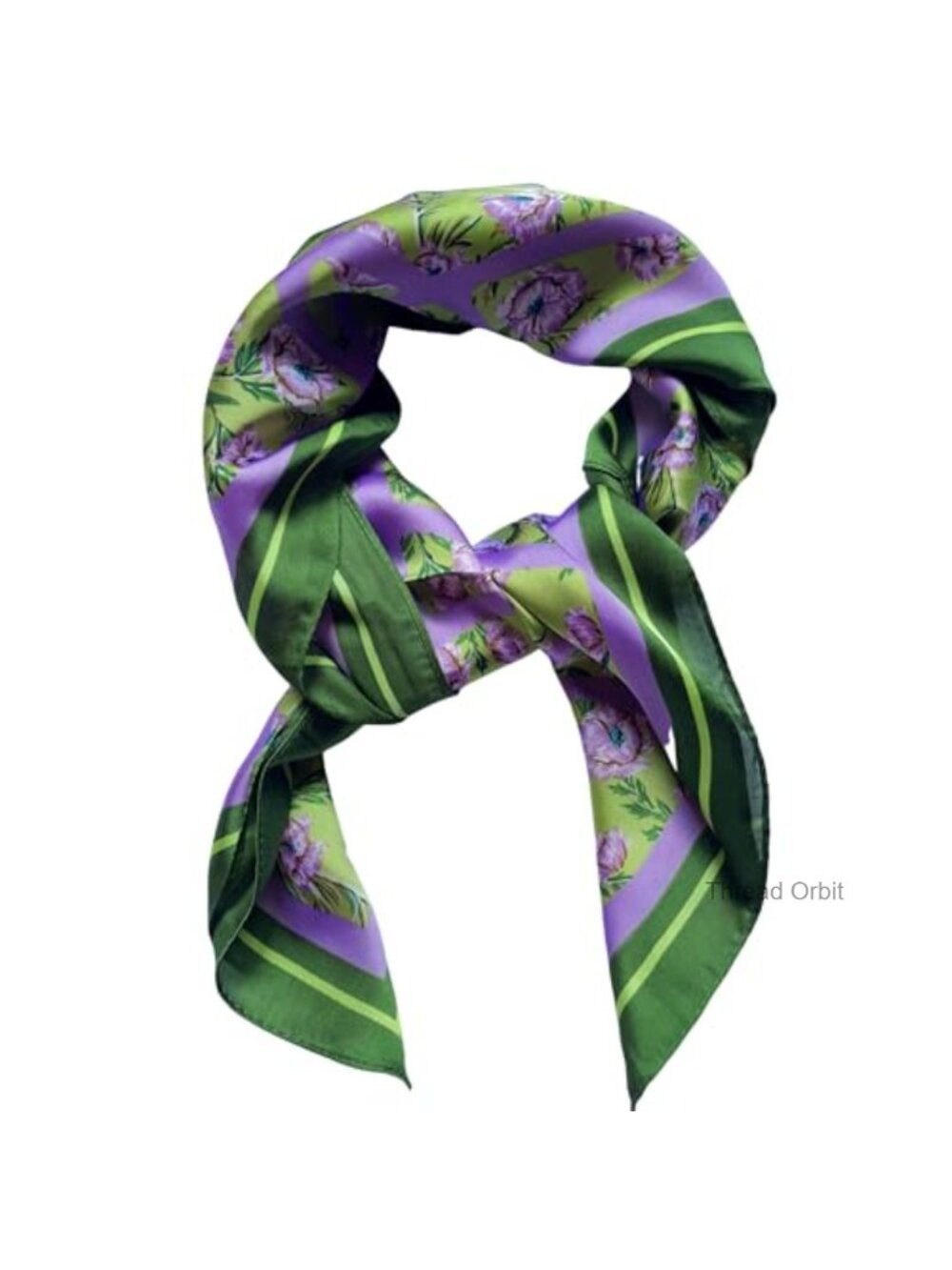 Satin Floral Hair Scarf Head Wrap Bandana for Women